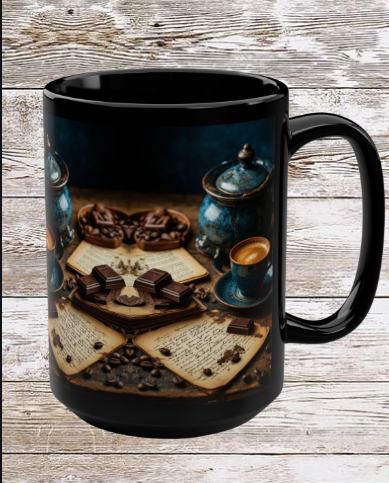 Cobalt & Coffee 15oz Black Mug