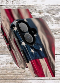 Wrinkled USA Flag Tough Case — Patriotic Phone Cover