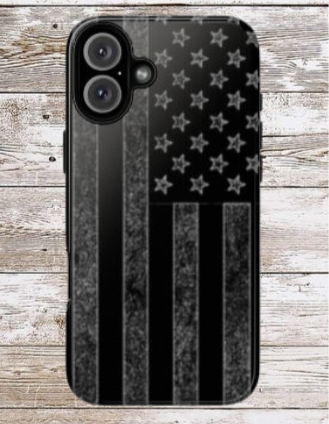 Tough Case — Black USA Flag Red & Blue Phone Cover