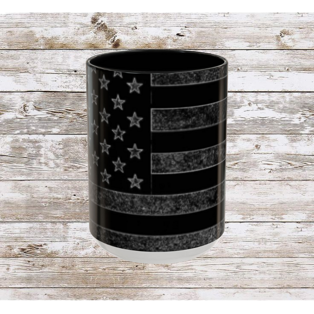 Black USA Flag Coffee Mug | Perfect Gift for Patriots, Home Decor, Father's Day, Coffee Lovers, Art Enthusiasts