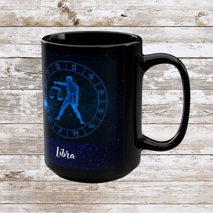 Libra Zodiac Mug, Astrology Gift Cup, Reflection Gratitude Lunar New Year Black Coffee Cup - Unique Coffee Mug for Scorpio, 15oz, Holiday