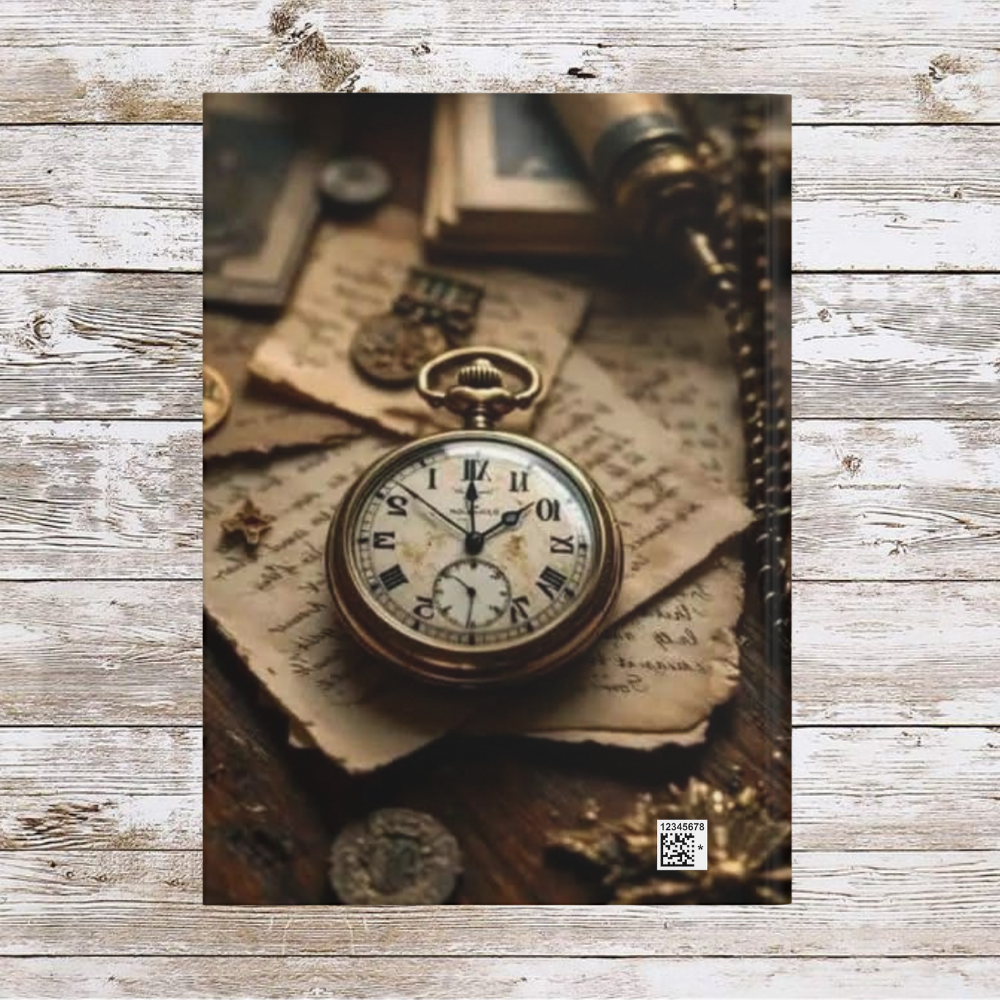 Clock and Papers Daily Journal - Matte Hardcover Journal, Planner, Personal Growth Gift, Traveler's Notebook, Bullet Journal, Organizer