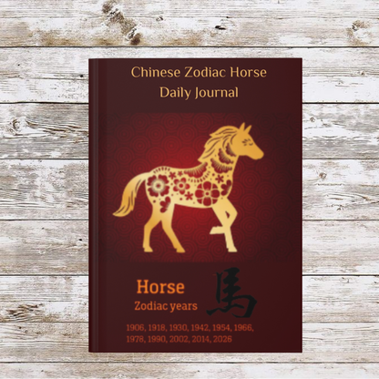 Chinese Zodiac Horse Daily Journal - Hardcover - Your Ultimate Companion for Planning, Reflection, and Personal Growth