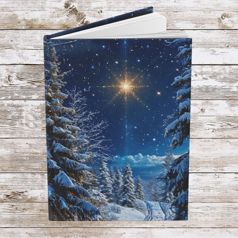 Blue Christmas Tree Daily Journal - Hardcover Journal, Planner, Personal Growth Gift, Notebook, Bullet Journal, Organizer, Matte