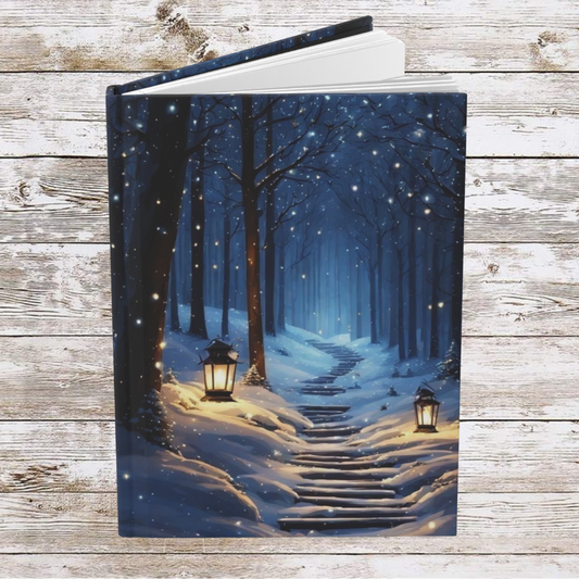 Christmas Path Daily Journal - Matte Hardcover Journal, Planner, Personal Growth Gift, Notebook, Bullet Journal, Organizer