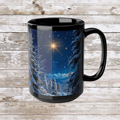 Blue Christmas Tree Mug - Coffee Lover Gift Idea, Tea Cup, Hot Beverage Novelty Cup, Unique Holiday Gift, Ceramic Cup