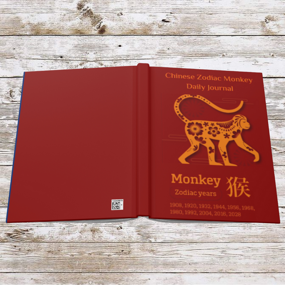 Chinese Zodiac Monkey Daily Journal - Hardcover - Your Ultimate Companion for Planning, Reflection, and Personal Growth