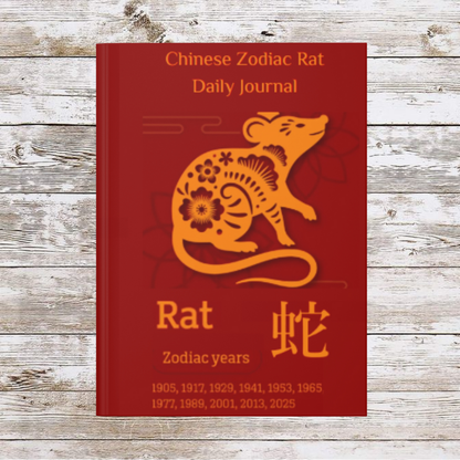 Chinese Zodiac Rat Daily Journal - Hardcover - Your Ultimate Companion for Planning, Reflection, and Personal Growth