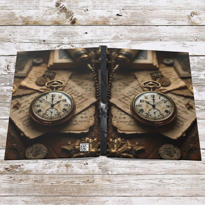 Clock and Papers Daily Journal - Matte Hardcover Journal, Planner, Personal Growth Gift, Traveler's Notebook, Bullet Journal, Organizer