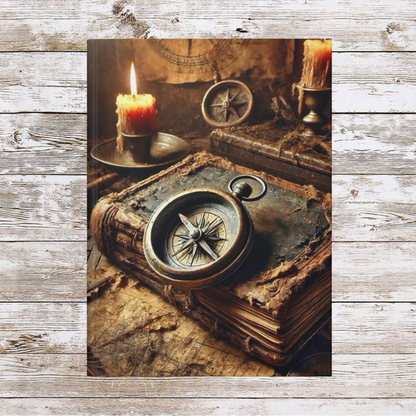 Compass and Candles Daily Journal, Planner, Personal Growth Gift