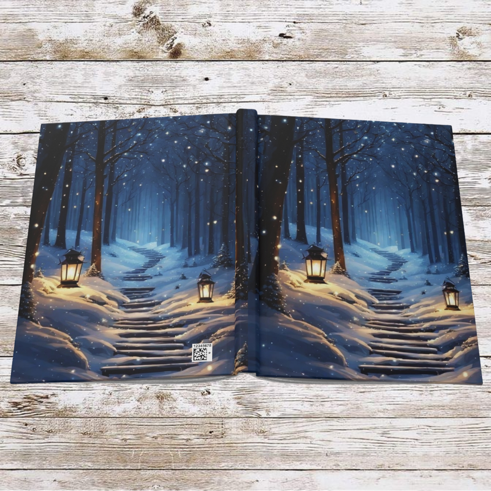 Christmas Path Daily Journal - Matte Hardcover Journal, Planner, Personal Growth Gift, Notebook, Bullet Journal, Organizer
