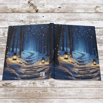 Christmas Path Daily Journal - Matte Hardcover Journal, Planner, Personal Growth Gift, Notebook, Bullet Journal, Organizer