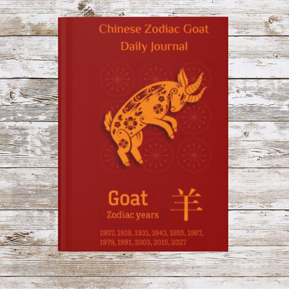 Chinese Zodiac Goat Daily Journal - Hardcover - Your Ultimate Companion for Planning, Reflection, and Personal Growth