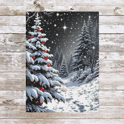 White Winter Christmas Tree Daily Journal - Hardcover Journal, Planner, Personal Growth Gift, Notebook, Bullet Journal, Organizer, Matte