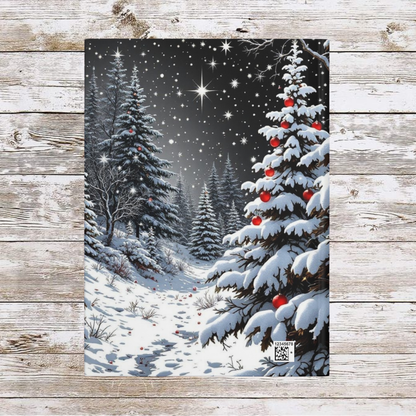 White Winter Christmas Tree Daily Journal - Hardcover Journal, Planner, Personal Growth Gift, Notebook, Bullet Journal, Organizer, Matte