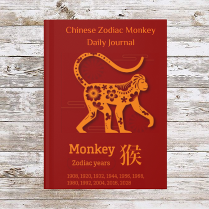 Chinese Zodiac Monkey Daily Journal - Hardcover - Your Ultimate Companion for Planning, Reflection, and Personal Growth