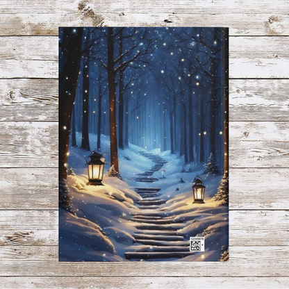 Christmas Path Daily Journal - Matte Hardcover Journal, Planner, Personal Growth Gift, Notebook, Bullet Journal, Organizer