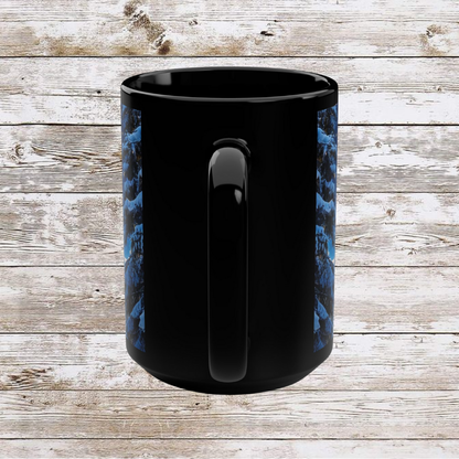 Blue Christmas Tree Mug - Coffee Lover Gift Idea, Tea Cup, Hot Beverage Novelty Cup, Unique Holiday Gift, Ceramic Cup