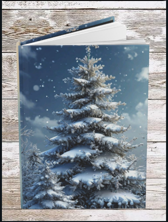 White Winter Christmas Daily Hardcover Journal — Holiday Planner & Notebook