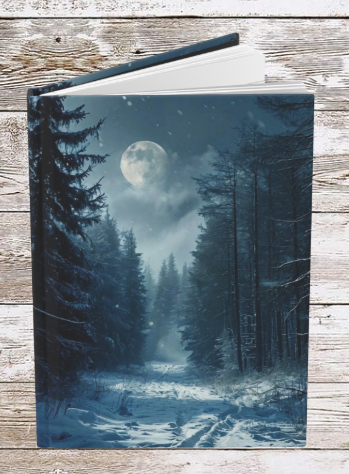 Moonlit Winter Trail Hardcover Journal - Holiday Planner & Daily Notebook