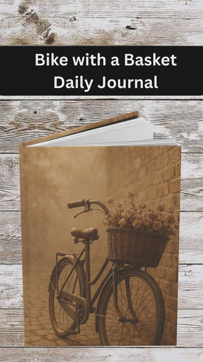 Bike with a Basket Hardcover Journal — Planner & Daily Notebook
