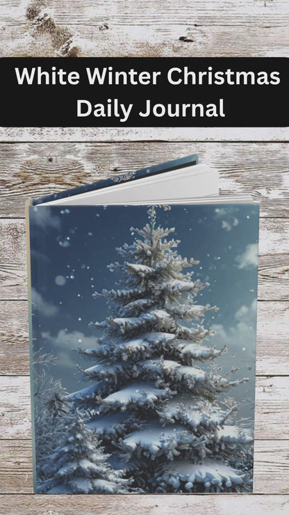 White Winter Christmas Daily Hardcover Journal — Holiday Planner & Notebook