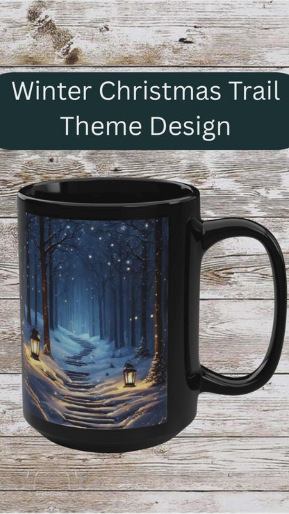 Moonlit Winter Trail Ceramic Mug - Coffee Lover Gift Idea, Tea Cup, Hot Beverage Mug, Novelty Mug, Unique Gift