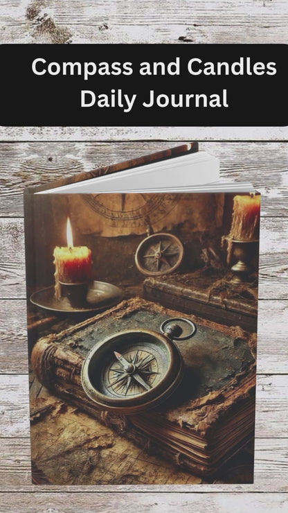 Compass and Candles Daily Journal, Planner, Personal Growth Gift