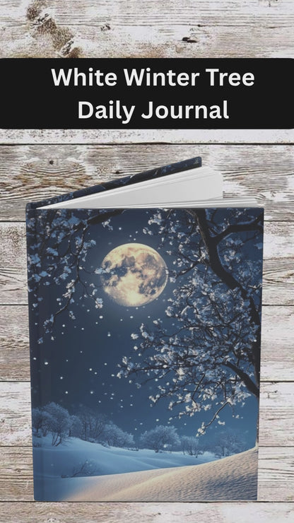White Winter Tree Hardcover Journal — Holiday Planner & Daily Notebook