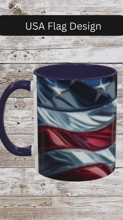 USA Flag Coffee Mug | Perfect Gift for Patriots, Home Decor, Father's Day, Coffee Lovers, Art Enthusiasts
