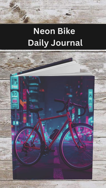 Neon Bike Hardcover Journal — Daily Planner & Notebook