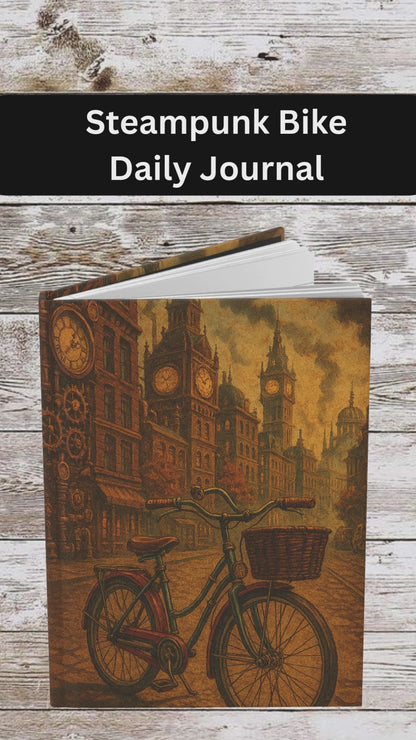 Steampunk Bike Hardcover Journal — Daily Planner & Notebook