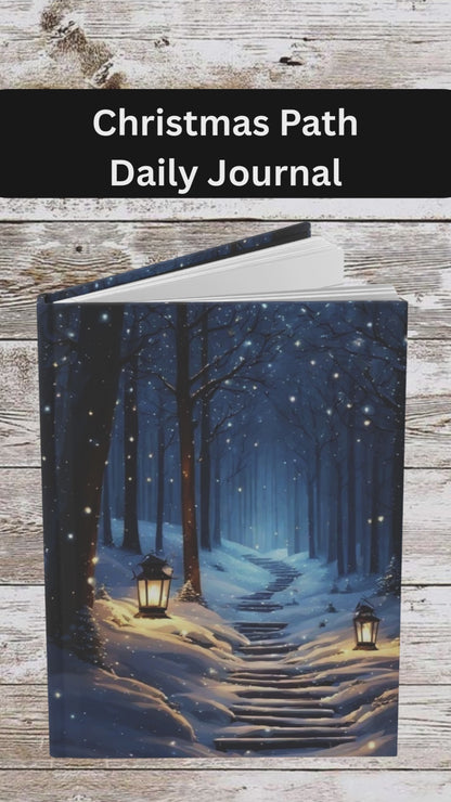 Christmas Path Daily Journal - Matte Hardcover Journal, Planner, Personal Growth Gift, Notebook, Bullet Journal, Organizer