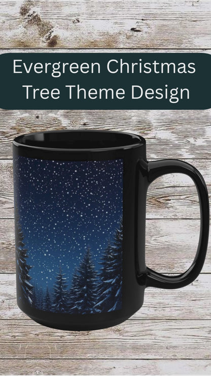 Evergreen Christmas Tree Ceramic Mug - Coffee Lover Gift Idea, Tea Cup, Hot Beverage Mug, Novelty Mug, Unique Gift