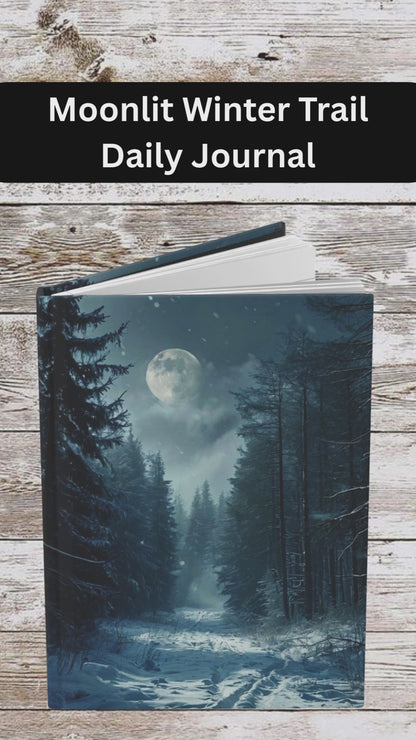 Moonlit Winter Trail Hardcover Journal - Holiday Planner & Daily Notebook