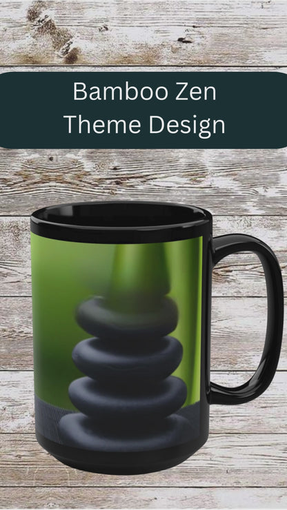 Bamboo Zen 15oz Coffee Mug — Reflection • Gratitude • Growth