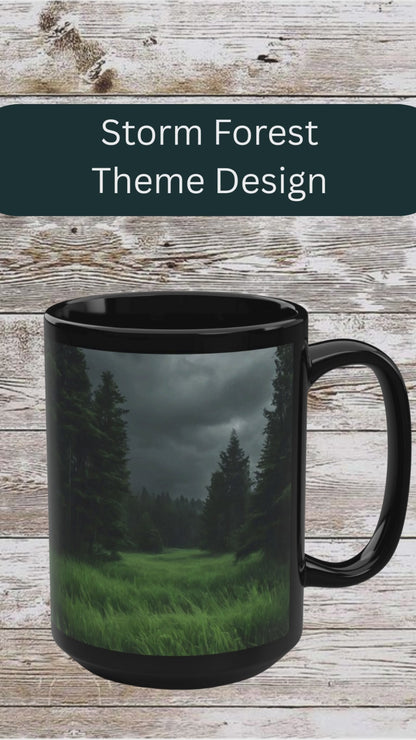 Storm Forest 15oz Black Ceramic Mug — Storm Forest Coffee Cup