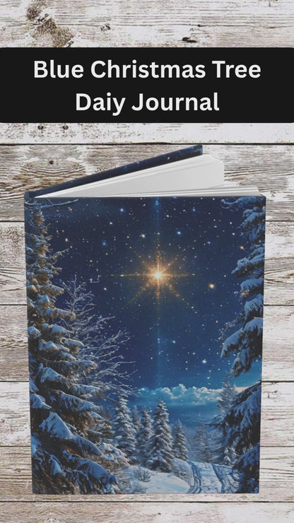Blue Christmas Tree Daily Journal - Hardcover Journal, Planner, Personal Growth Gift, Notebook, Bullet Journal, Organizer, Matte
