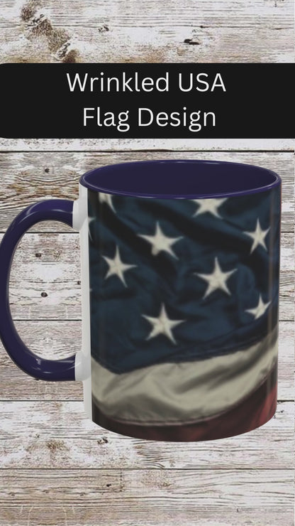 Wrinkled USA Flag Coffee Mug | Perfect Gift for Patriots, Home Decor, Father's Day, Coffee Lovers, Art Enthusiasts