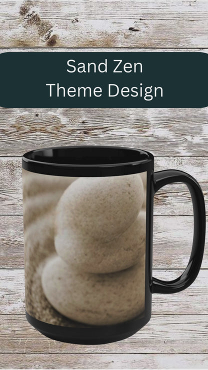Sand Zen 15oz Black Ceramic Mug — Sand Zen Coffee Cup