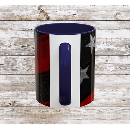 Red & Blue USA Flag Coffee Mug | Perfect Gift for Patriots, Home Decor, Father's Day, Coffee Lovers, Art Enthusiasts
