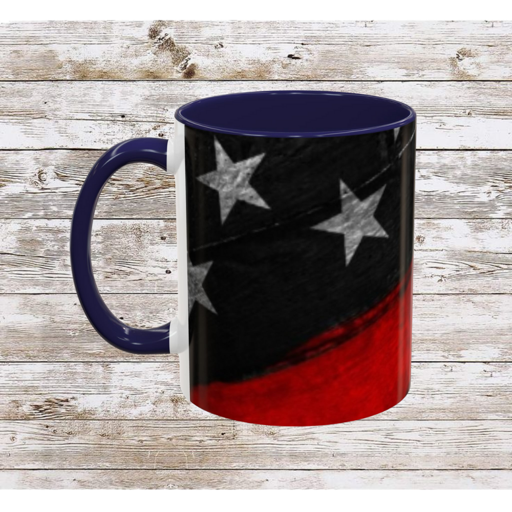 Red & Blue USA Flag Coffee Mug | Perfect Gift for Patriots, Home Decor, Father's Day, Coffee Lovers, Art Enthusiasts