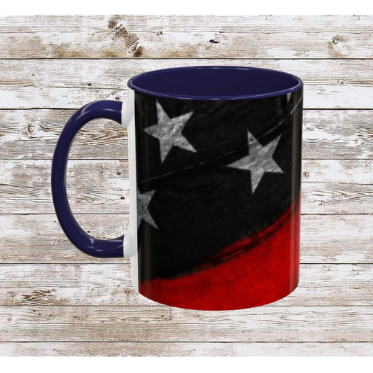 Red & Blue USA Flag Coffee Mug | Perfect Gift for Patriots, Home Decor, Father's Day, Coffee Lovers, Art Enthusiasts