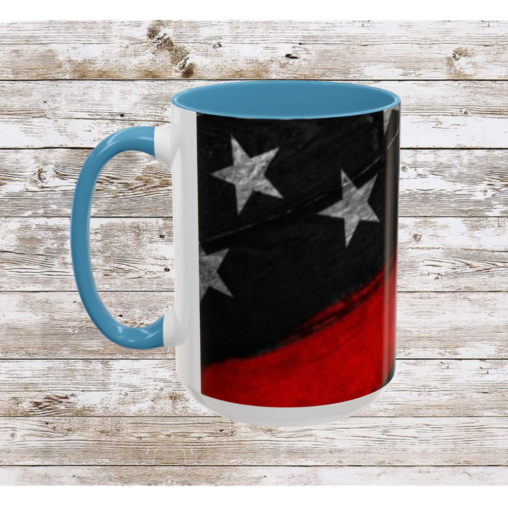 Red & Blue USA Flag Coffee Mug | Perfect Gift for Patriots, Home Decor, Father's Day, Coffee Lovers, Art Enthusiasts