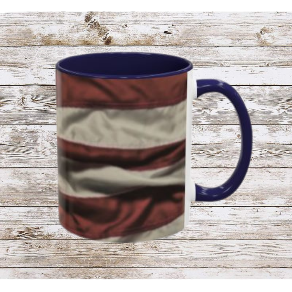 Wrinkled USA Flag Coffee Mug | Perfect Gift for Patriots, Home Decor, Father's Day, Coffee Lovers, Art Enthusiasts