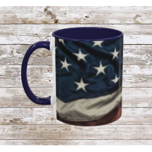 Wrinkled USA Flag Coffee Mug | Perfect Gift for Patriots, Home Decor, Father's Day, Coffee Lovers, Art Enthusiasts