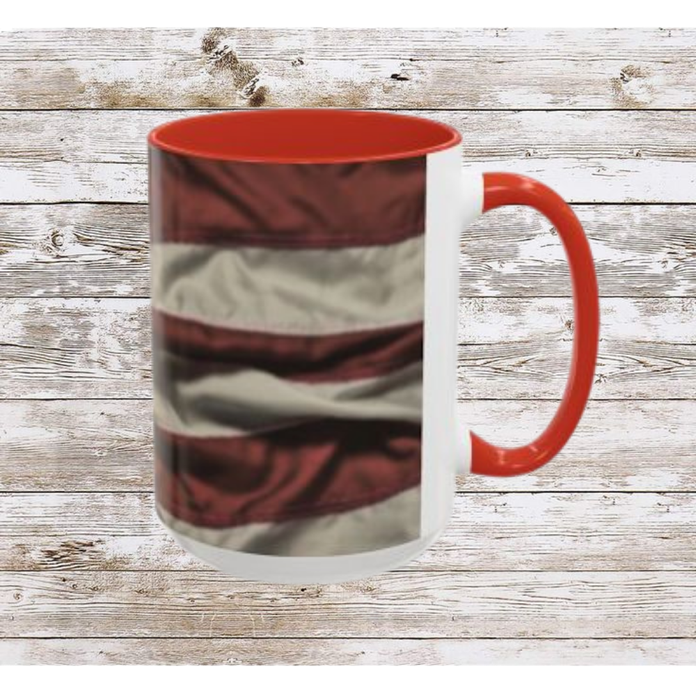 Wrinkled USA Flag Coffee Mug | Perfect Gift for Patriots, Home Decor, Father's Day, Coffee Lovers, Art Enthusiasts