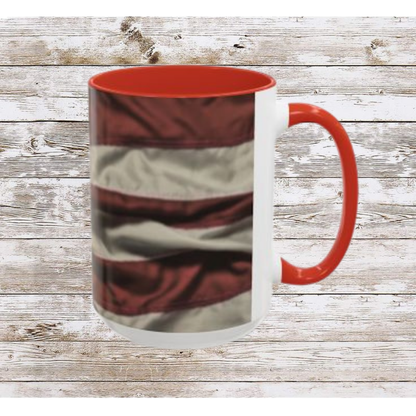 Wrinkled USA Flag Coffee Mug | Perfect Gift for Patriots, Home Decor, Father's Day, Coffee Lovers, Art Enthusiasts