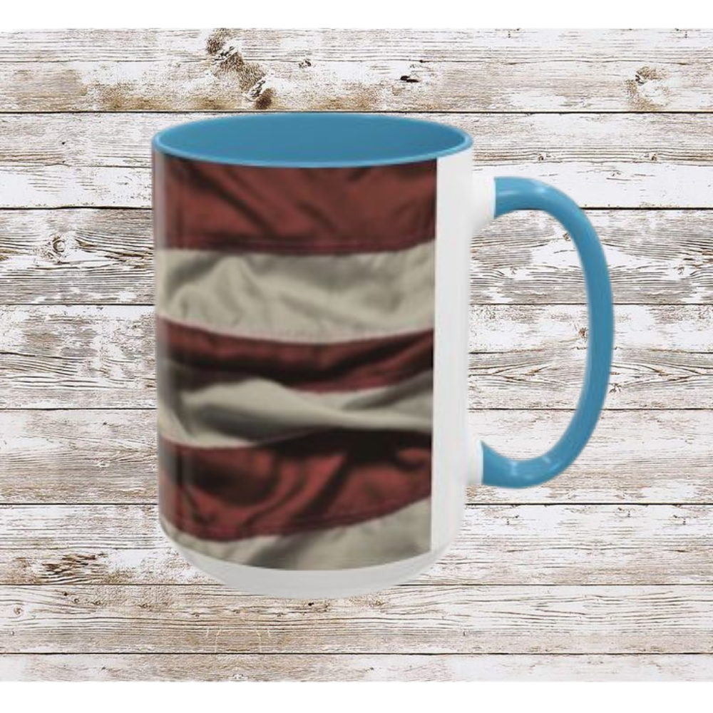 Wrinkled USA Flag Coffee Mug | Perfect Gift for Patriots, Home Decor, Father's Day, Coffee Lovers, Art Enthusiasts